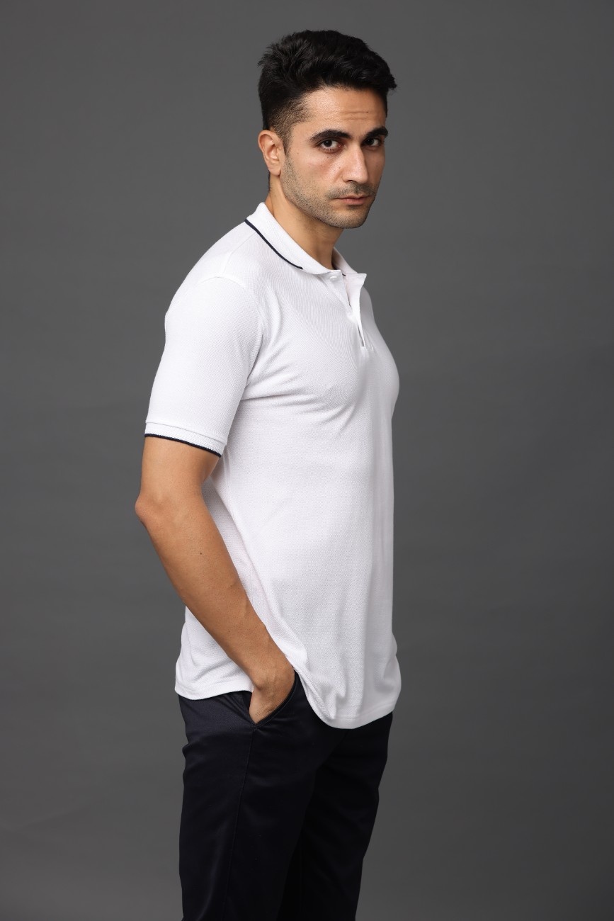 Men Polo T-shirt | Premium Pima | White